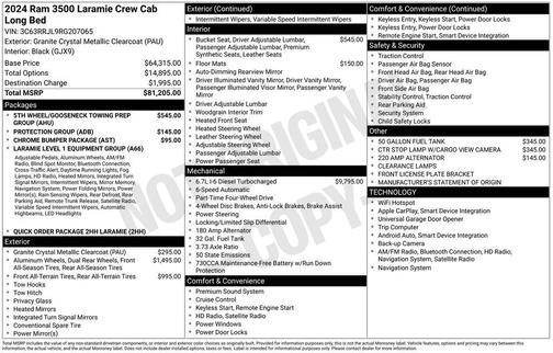 Granite Crystal Clearcoat Metallic 2024 RAM 3500 Laramie