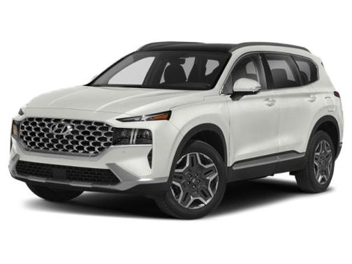 Quartz White 2022 Hyundai SANTA FE HEV Blue