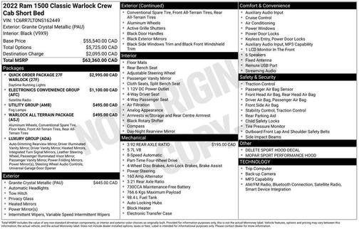 Granite Crystal Clearcoat Metallic 2022 RAM 1500 Classic SLT