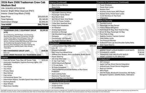 2026 RAM 2500 Tradesman