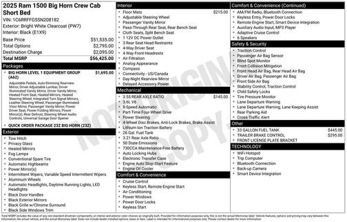 2025 RAM 1500 Big Horn/Lone Star
