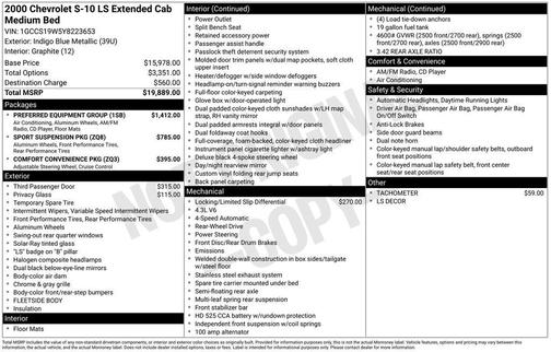 Indigo Blue Metallic 2000 Chevrolet S-10 LS Extended Cab