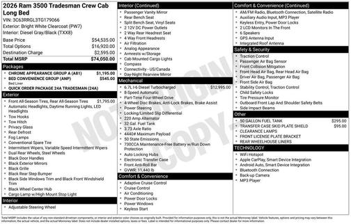 2026 RAM 3500 Tradesman