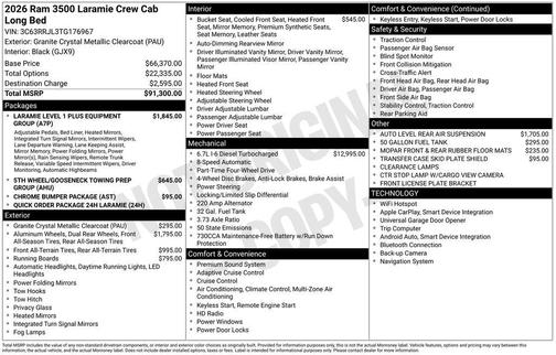 2026 RAM 3500 Laramie