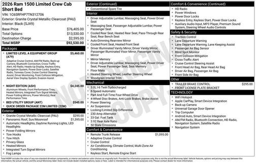 Granite Crystal Clearcoat Metallic 2026 RAM 1500 Limited