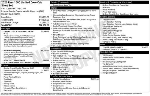 2026 RAM 1500 Limited