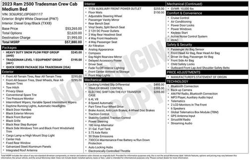 Bright White Clearcoat 2023 RAM 2500 Tradesman