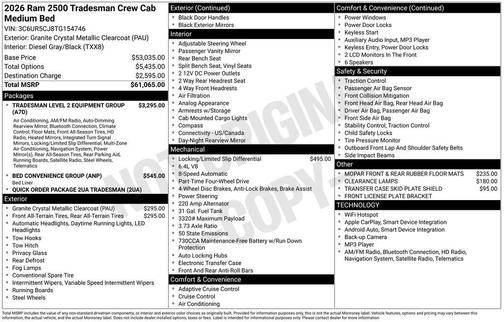 2026 RAM 2500 Tradesman