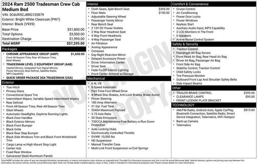 Bright White Clearcoat 2024 RAM 2500 Tradesman