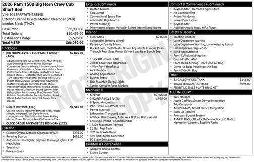 2026 RAM 1500 Big Horn/Lone Star