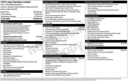 Granite Crystal Clearcoat Metallic 2019 Jeep Cherokee Limited