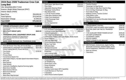 Bright White Clearcoat 2024 RAM 2500 Tradesman