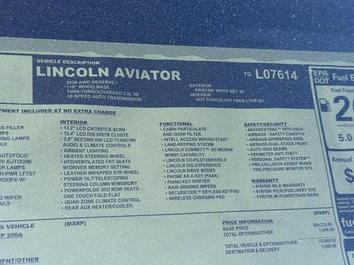 2026 Lincoln Aviator Reserve AWD
