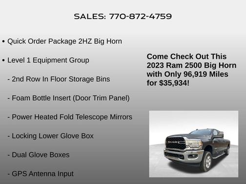 2023 RAM 2500 Big Horn Crew Cab 4x4 8' Box