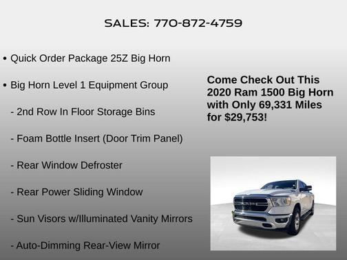 2020 RAM 1500 Big Horn/Lone Star