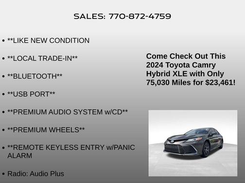 2024 Toyota Camry Hybrid XLE