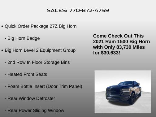2021 RAM 1500 Big Horn/Lone Star