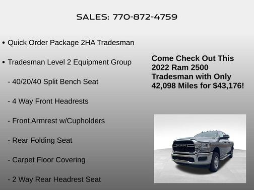 2022 RAM 2500 Tradesman Crew Cab 4x4 6'4' Box