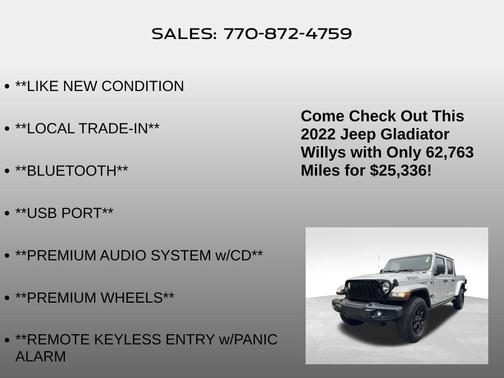 2022 Jeep Gladiator Willys 4x4