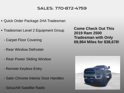 2019 RAM 2500 Tradesman Crew Cab 4x4 8' Box