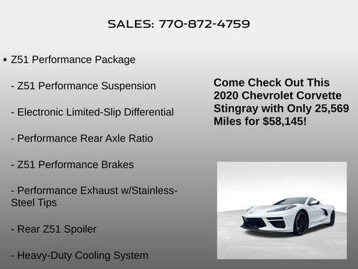 2020 Chevrolet Corvette Stingray w/1LT