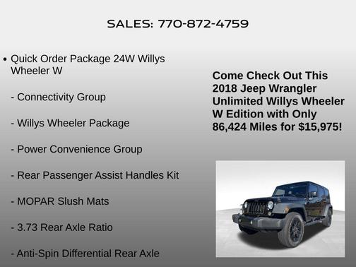 2018 Jeep Wrangler JK Unlimited Willys Wheeler W