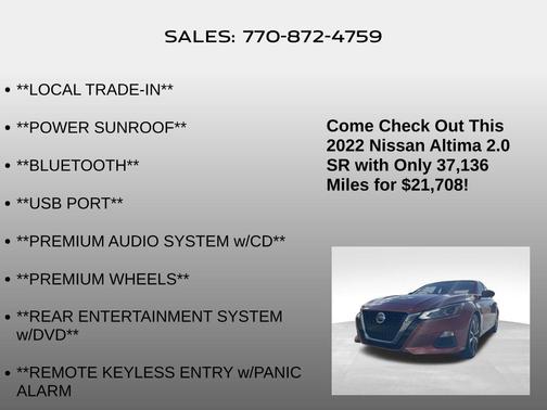 2022 Nissan Altima SR VC-Turbo FWD