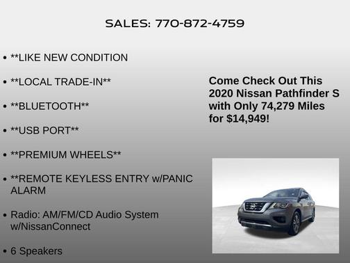 2020 Nissan Pathfinder S 2WD