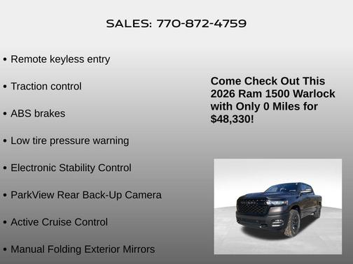 2026 RAM 1500 Warlock Crew Cab 4x4 5'7' Box