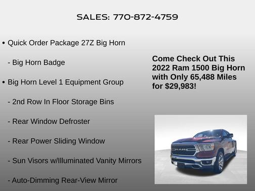 2022 RAM 1500 Big Horn/Lone Star
