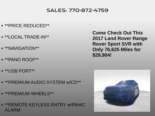 2017 Land Rover Range Rover Sport 5.0L Supercharged SVR