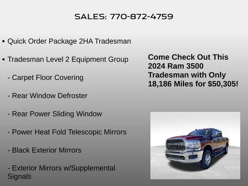 2024 RAM 3500 Tradesman Crew Cab 4x4 6'4' Box