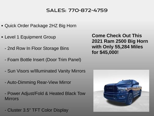 2021 RAM 2500 Big Horn Crew Cab 4x4 6'4' Box