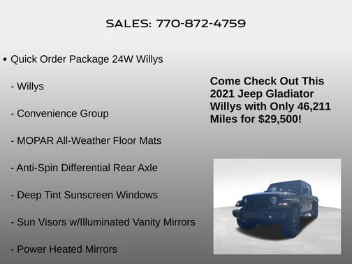 2021 Jeep Gladiator Willys 4x4