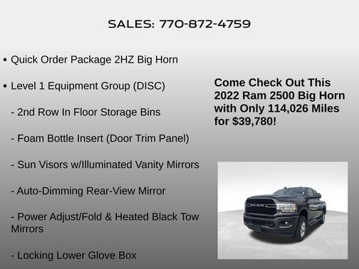 2022 RAM 2500 Big Horn Crew Cab 4x4 6'4' Box