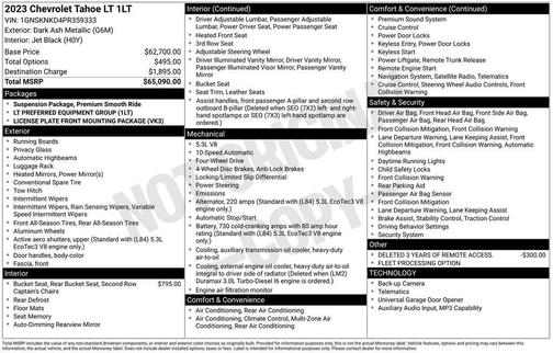 Dark Ash Metallic 2023 Chevrolet Tahoe LT