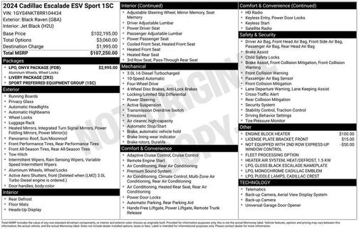 Black Raven 2024 Cadillac Escalade ESV Sport