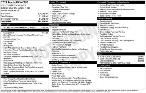 Silver Sky Metallic 2021 Toyota RAV4 XLE