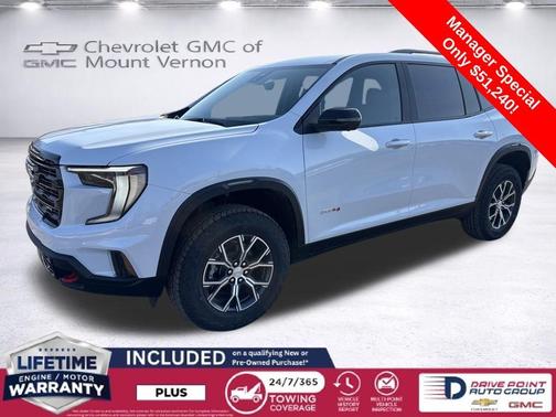 Glacier White 2026 GMC Acadia AT4