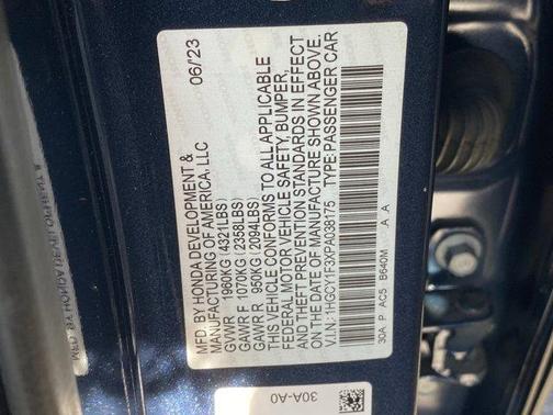 Canyon 2023 Honda Accord EX