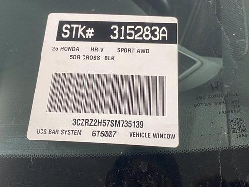 Black 2025 Honda HR-V Sport