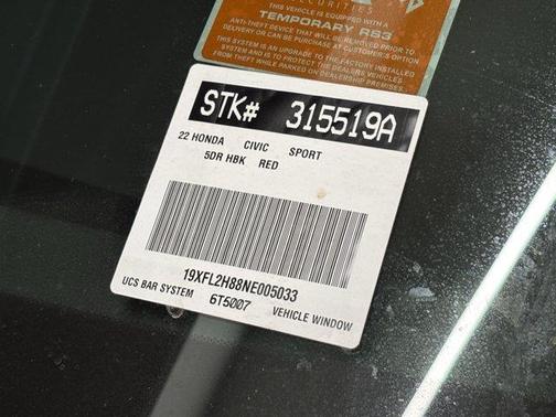 Red 2022 Honda Civic Sport