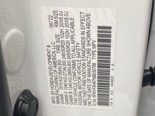 2022 Honda Pilot Touring 7-Passenger