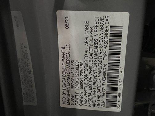 2025 Honda Accord SE