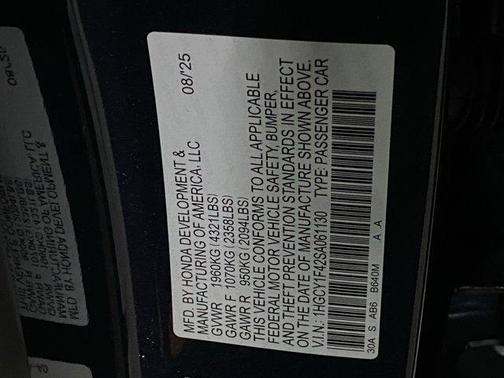 2025 Honda Accord SE