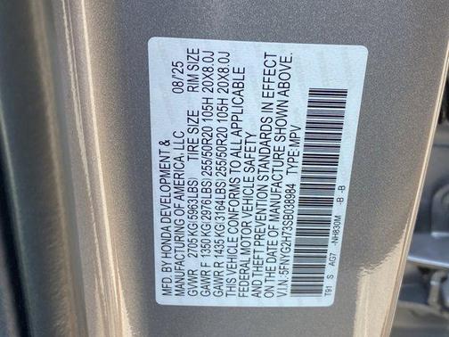 2025 Honda Pilot Touring+