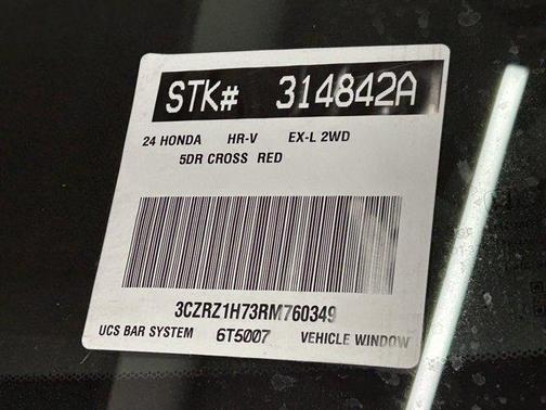 Red 2024 Honda HR-V EX-L