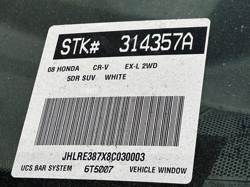 White 2008 Honda CR-V EX-L