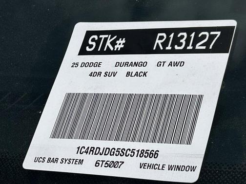 DB Black Crystal Clearcoat 2025 Dodge Durango GT