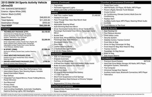 2015 BMW X4 xDrive35i